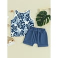 thumbnail image 4 of Honganda 0-3Y Baby Boy 2 Pcs Outfits Sea Tree Print Sleeveless Tank Tops Shorts Set Summer Clothes, 4 of 9