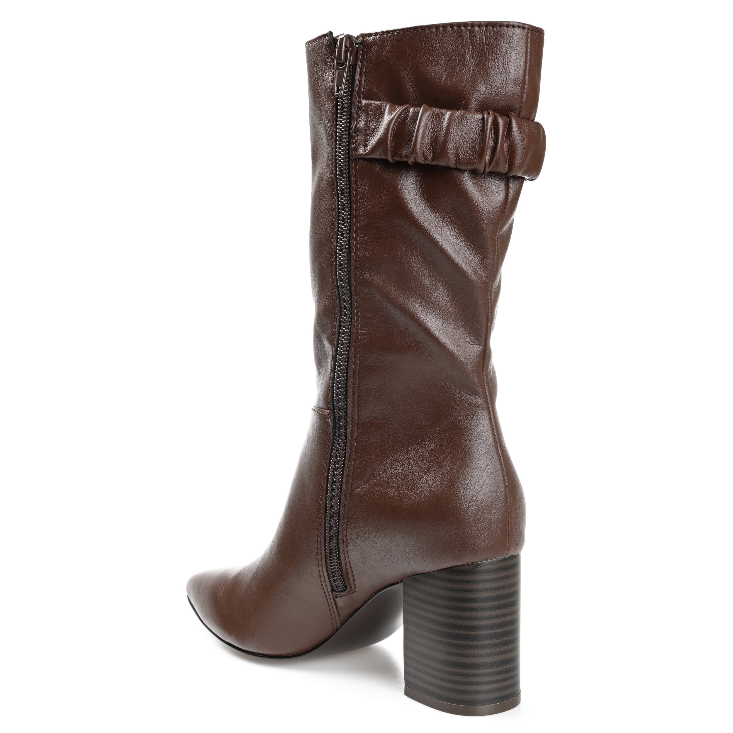 Journee Womens Wilo Stacked Heel Mid Calf Boots