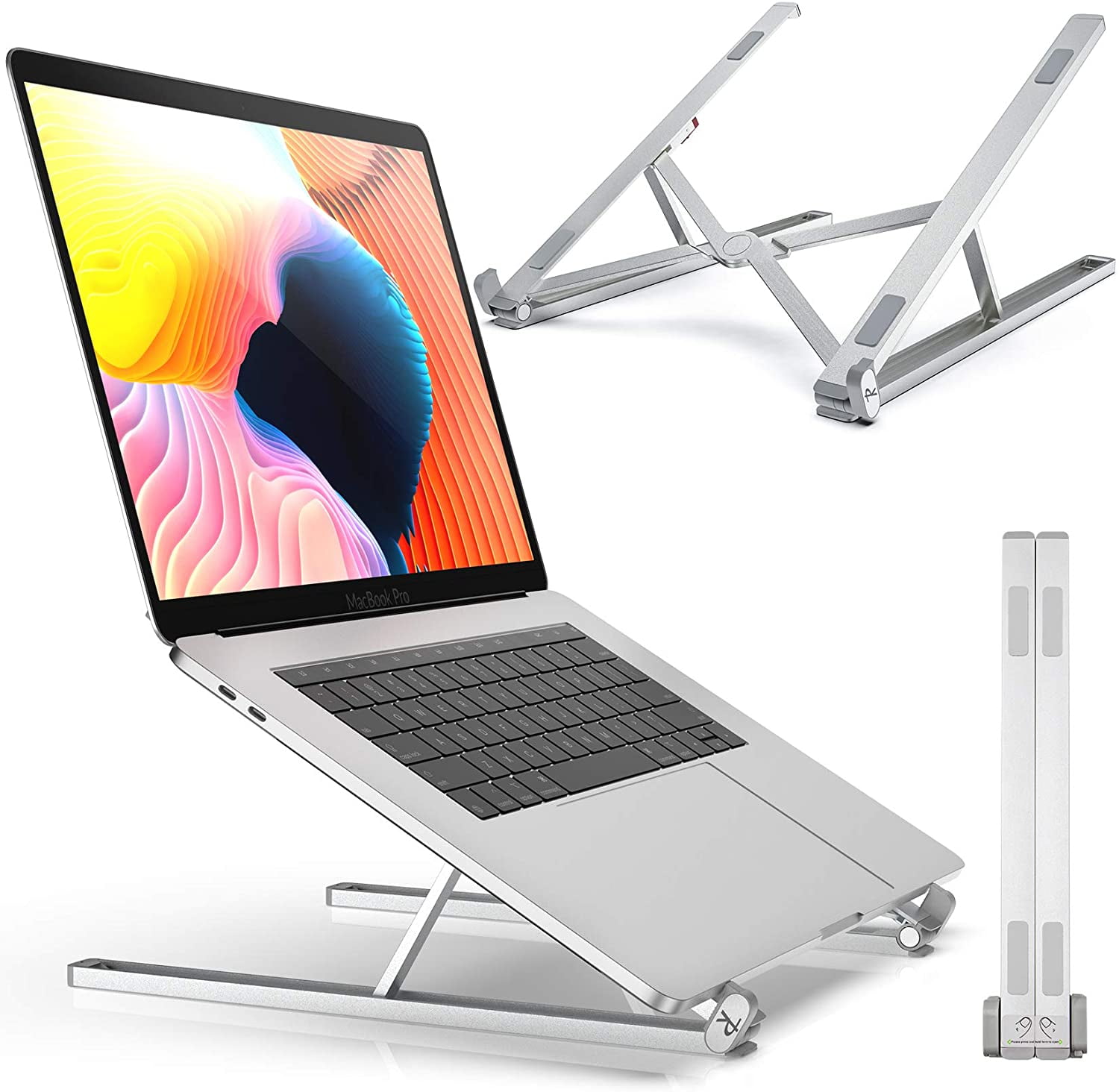Laptop Stand Laptop Riser Stand Portable Adjustable Aluminium Alloy Laptop Stand Foldable Ventilated for MacBook and Notebook Black 