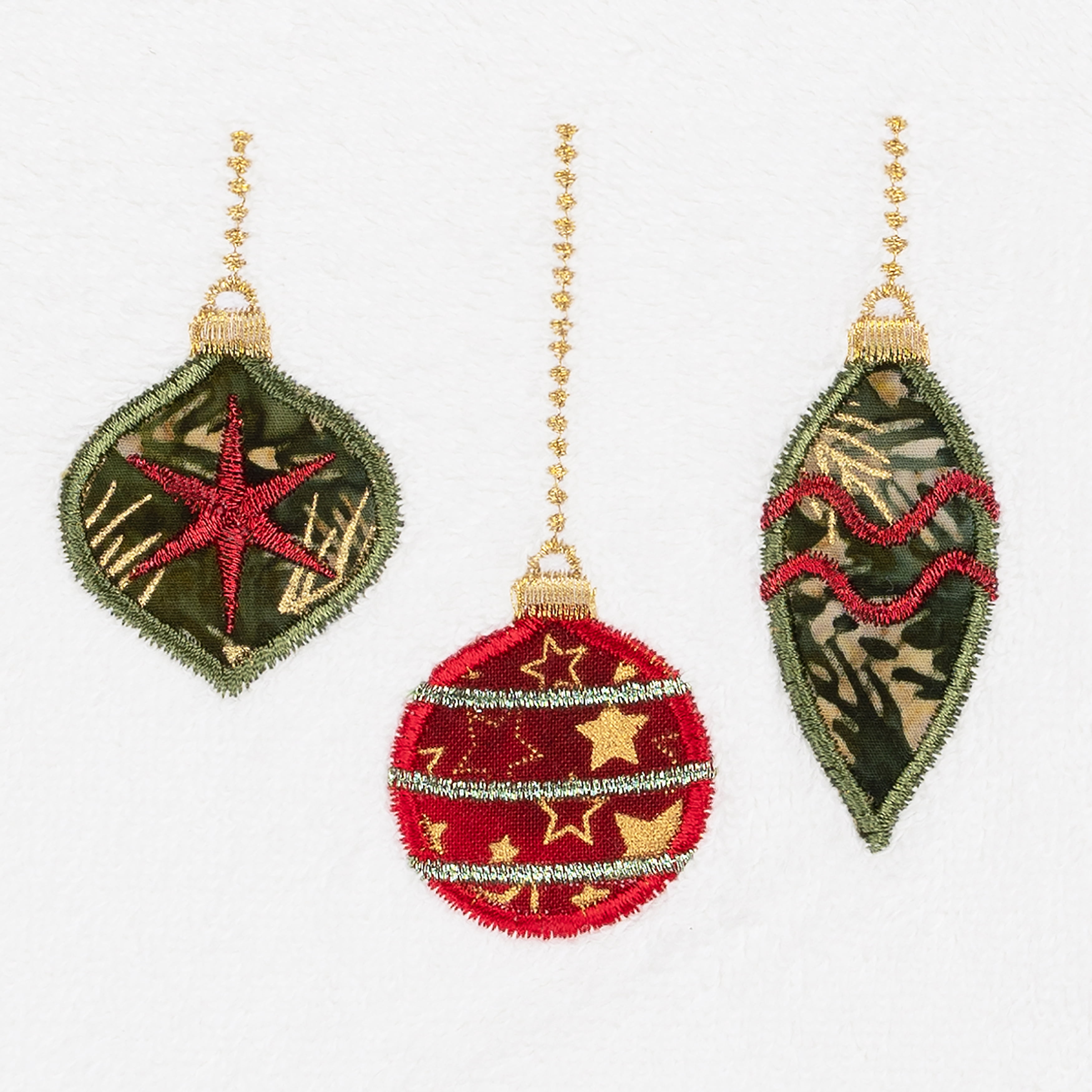 Linum Home Textiles Christmas Ornaments Embroidered Luxury 100% Turkish Cotton Hand Towels (Set of 2)