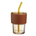 Creative glass small gift with straw water cup high color value opening