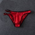 thumbnail image 2 of LODIENY Lace Frilly Panties for Men One Sided Cross Over Double Belt Pouch Mesh Briefs Underwear Red XL, 2 of 7