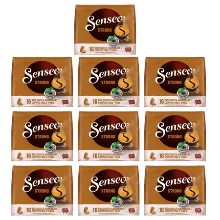 Senseo Dark Roast Coffee Pods for Coffee Makers, Strong, 160 Count (Pack of 10)