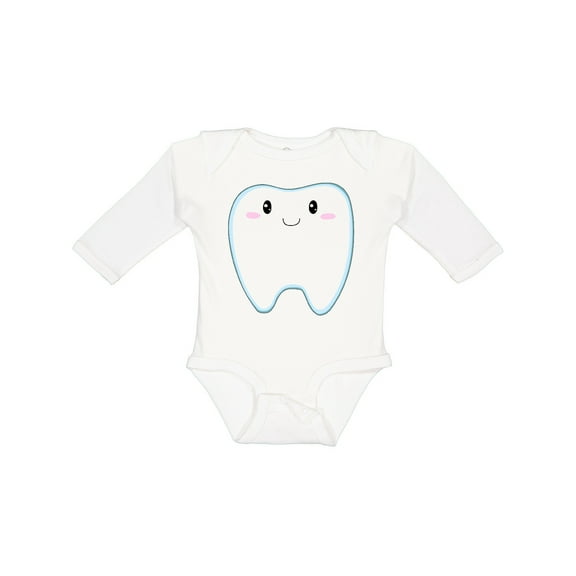 Inktastic Cute Tooth Boys or Girls Long Sleeve Baby Bodysuit
