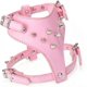 thumbnail image 1 of Punk Dog Harness PU Leather Studded Rivets Safe Walking Collar Small Medium Dogs Vest Harness Strap Pet Supplies 3 Colors,Pink,Chest 35,,45cm, 1 of 3