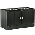 thumbnail image 2 of PawHut Magnetic-Door Dog Food Storage Cabinet & Dog Feeding Station, Black, 2 of 9