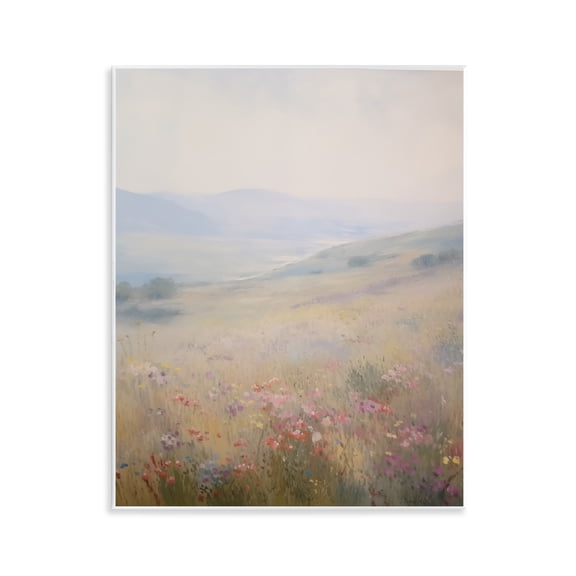 Stupell Industries Valley Meadow Flowers Landscape & Nature Painting Unframed Art Print Wall Art, 11 x 14