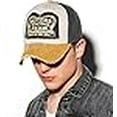 thumbnail image 2 of Motorcycle Racing Hat, Retro Vintage Style, Adjustable Strap Distressed Cotton Baseball Cap Trucker Hiking Hat (Cotton, Yellow Black), 2 of 2