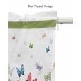 thumbnail image 5 of Green White Linen Curtain Valance for Bedroom/Bathroom/Kitchen/Office/Living/Dining Room Window,Watercolor Fashion Illustration Boho Pocket Topper Drapes Decorative Cafe Drapery Panel 60"x18", 5 of 6
