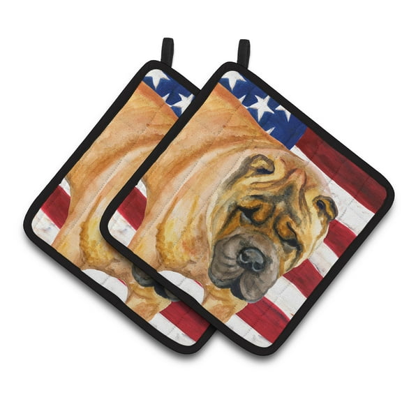 Caroline's Treasures Shar Pei Patriotic Pair of Pot Holders
