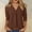 A356 Coffee, variant on Xdegoge V Neck Blouses for Women Cotton Linen 3/4 Sleeve Pleated Front Relaxed Fit Casual Work Office Tops Lightweight Breathable Tunic Shirts to Wear with Leggings