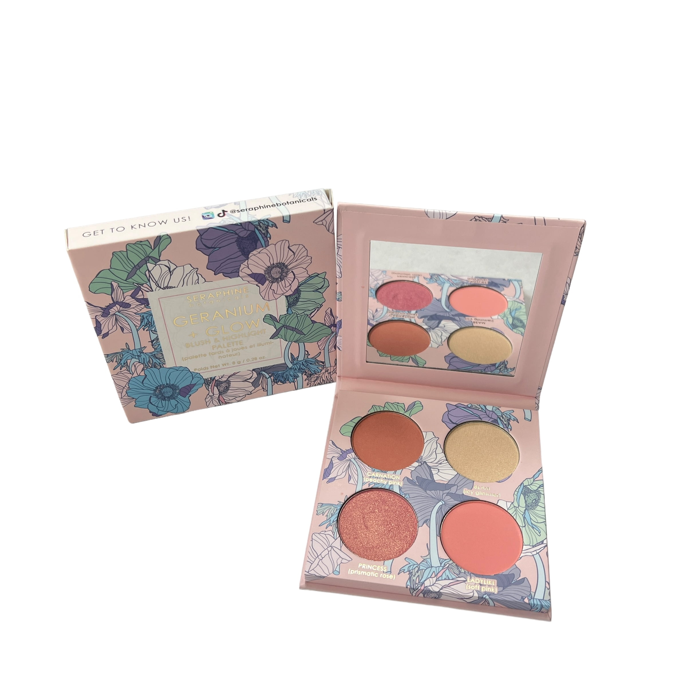 Seraphine Botanicals Geranium + Glow Blush Highlight Palette