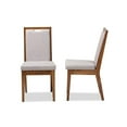 thumbnail image 3 of Baxton Studio Octavia Modern and Contemporary Grey Fabric Upholstered and Walnut Brown Finished Wood 2-Piece Dining, 3 of 7