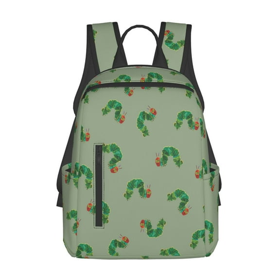 14.7in Hungry Caterpill-a Backpack Cute Cartoon Lightweight Backpacks Portable Outdoor Travel