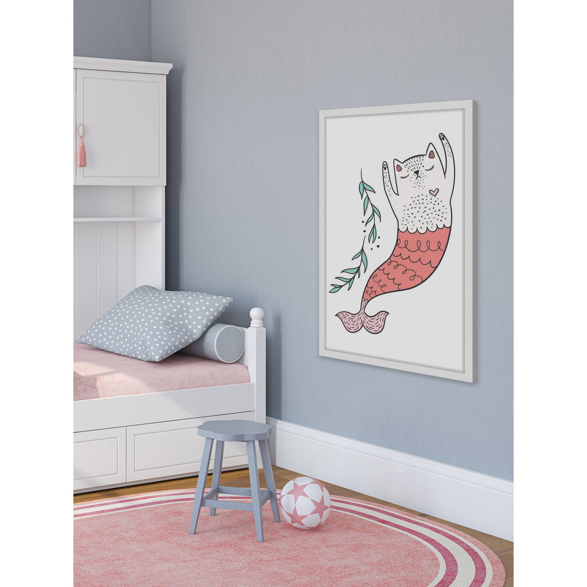 "Purrmaid 03" Framed Painting Print