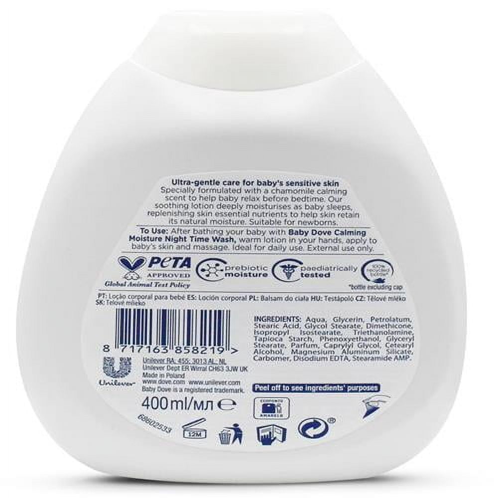 Baby Dove, Night Time Lotion For Sensitive Skin, Calming Moisture - 400 Ml (13 Ounce) Packaging May Vary - Pack of 2