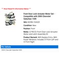 thumbnail image 2 of Front Door Lock Actuator Motor Set - Compatible with 2000 Chevy Suburban 1500, 2 of 2