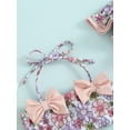 thumbnail image 5 of Bagilaanoe Newborn Baby Girls Swimsuits 3 Piece Bikinis Set Floral Print Crop Tops + Shorts + Swimming Hat 3M 6M  9M 12M 18M Infant Swimwear Bathing Suit Beachwear, 5 of 8