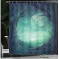 thumbnail image 4 of Ambesonne Gothic Shower Curtain, Spooky Valley in Woods, 69"Wx75"L, Navy Green, 4 of 5