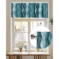 thumbnail image 7 of OmbreTurquoise Ocean Waves Curtain Valances,Abstract Stripes Seamless Small Window Treatment for Kitchen Living Room Bathroom,42" x 18", 7 of 7