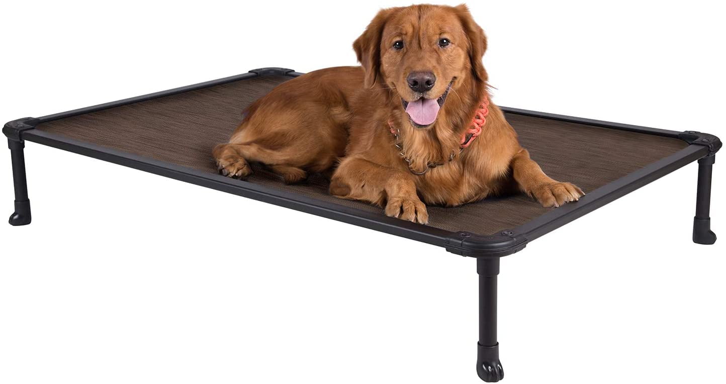 Cooling Raised Pet Cot Unique Designed No-Slip Feet for Indoor or Outdoor Use Veehoo Chew Proof Elevated Dog Bed Rustless Aluminum Frame and Durable Textilene Mesh Fabric