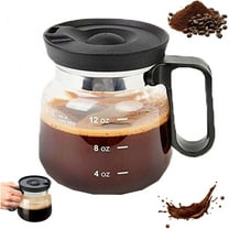 Coffee Pot Mug, 16 Oz Glass Coffee Mug – Coffee Pot Style, Mini Heatproof Clear Cup With Travel Lid & Straw for Hot Teas, Hot Chocolate (1pc)