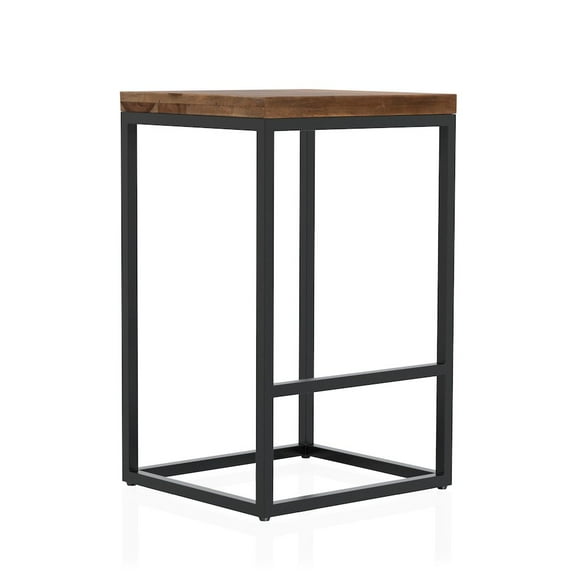 Furniture of America Druze Metal Square Barstool in Golden Brown and Black