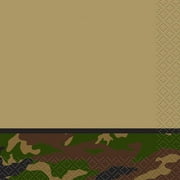 (2 pack) (2 Pack) Military Camo Beverage Napkins, 16ct