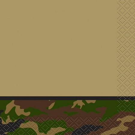 (2 pack) (2 Pack) Military Camo Beverage Napkins, 16ct