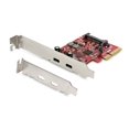 thumbnail image 2 of StarTech.com PCIe USB 3.1 Card, 2x USB C 3.1 Gen 2 10Gbps, PCIe Gen 3 x4, ASM3142 Chipset, USB Type-C PCI Express Card, 2-Port USB 3.2 Gen 2x1 Expansion Add-On Card, Windows, macOS, Linux - Full/Low-Profile - USB adapter - PCIe 3.0 x4 low profile - USB-C 3.1 Gen 2 x 2 - for P/N: S252BU313R, 2 of 5