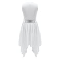 thumbnail image 4 of inlzdz Praise Dance Dress for Girls Sleeveless Liturgical Worship Overlay Dance Costume Light Blue 12, 4 of 6