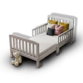 thumbnail image 2 of Fizzy Baby Classic Toddler Bed with Rails Wooden Beds for Kids, White, 2 of 10