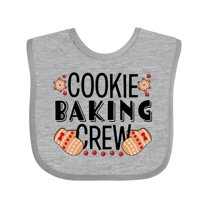 Inktastic Christmas Cookie Baking Crew with Oven Mitts Boys or Girls Baby Bib