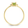thumbnail image 2 of 10K Yellow Gold Ring Band with Stones (08) August Peridot Oval Green Diamond Round White, Size 6, 2 of 5