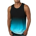 thumbnail image 1 of Boovnll Débardeurs Hommes, Mode Décontractée Dégradé Imprimé Sans Manches Chandail Col Rond Débardeur de Sport, Débardeur Hommes, Chemises Sans Manches pour Hommes, Débardeurs, 1 of 1