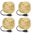 thumbnail image 2 of Paquete de 4 luces LED de hadas con enchufe USB, luces de cadena de cobre para decoración de árboles de Navidad, fiestas, bodas y habitaciones interiores, 2 of 5