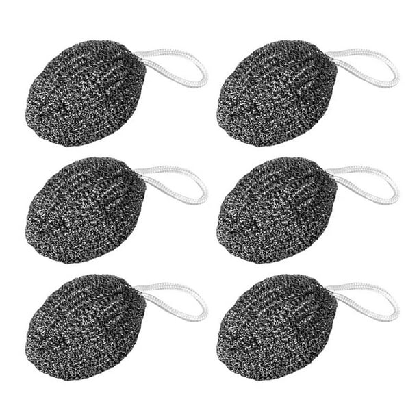 Estropajo de Malla de Acero Inoxidable con Cordón | Paquete de 3 Bolas Limpiadoras para Ollas y Sartenes | Estropajos Inoxidables y Aptos para Lavavajillas para Cocina y Parrilla