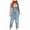 Light Blue, variant on Denim Overalls for Women Plus Size Button Jeans Cropped Jumpsuit Relaxed Fit Fashion Romper Suspenders Denim Bodysuit