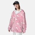 thumbnail image 4 of Picia Pink Flamingos and Flowers Women's Men's UPF 50+ Sun Protection Hoodie Shirt Long Sleeve SPF Fishing Outdoor UV Hiking Lightweight Shirts-Medium, 4 of 9