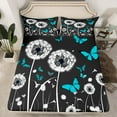 thumbnail image 4 of Manfei Dandelion Flower Bed Sheets Set King Size, Cartoon Butterfly Bedding King Size, Spring Plant King Sheet Sets, Breathable Room Decorative, 4pcs, 4 of 7