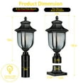 thumbnail image 5 of Dusk to Dawn Outdoor Post Lights Light Hardwired 120V with Pier Mount Base, Anti-Rust Pole Lantern, Modern Light Fixture, 100% Aluminum Waterproof Exterior Lamp for Yard, Garden, Pathway, 5 of 7