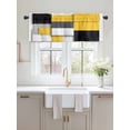thumbnail image 2 of Valances for Windows Yellow Gray Rod Pocket Cafe Window Treatments Valance Curtains for Kitchen Bathroom Laundry Basement Windows 42"x18", 2 of 9
