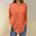 thumbnail image 2 of Womens Tops, Comdrip Long Sleeve Tops for Women Neck Casual Petite T Shirts Womens Tunic Tops orange L, 2 of 5