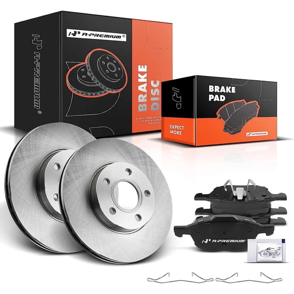 A-Premium 10.94 inch (278mm) Front Vented Disc Brake Rotors   Ceramic Pads Kit Compatible with Select Volvo and Ford Models - Focus 2012-2018 C30 2012-2013 Navigator 2004-2011 6-PC Set