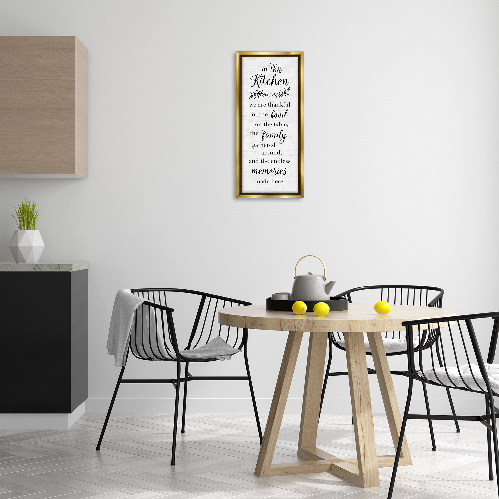 Stupell Industries Kitchen Family Gratitude Text & Numbers Painting Gold Floater Framed Canvas Art Print Wall Art, 11 x 25