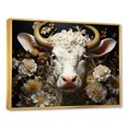 thumbnail image 2 of Designart "Cattle In Baroque Elegance" Animals Cow Floater Framed Wall Art Living Room, 2 of 5