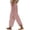 1085#Wine, variant on Women's Striped Linen Cropped Pants Elastic Waist Straight Leg Summer Beach Trousers with Pockets Wine 2XL