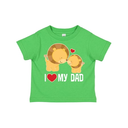 

Inktastic Fathers Day I Love My Dad Boys Lion Gift Toddler Boy or Toddler Girl T-Shirt