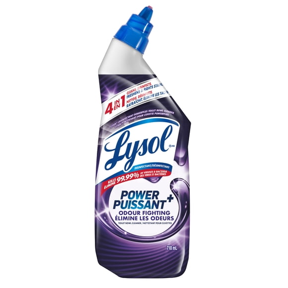 Lysol® Toilet Bowl Cleaner Action Gel with Angled Bottle, Power+ Odour Fighting Formula, Cleans & Disinfects, Removes Hard Water & Rust Stains, Kills 99.9% of Germs, Fresh Scent, 710 mL