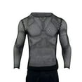 thumbnail image 3 of Dagegui Mens Fishnet T-Shirts Mesh Hollow Out Long Sleeve Tops Slim Fit Pullover Muscle Tee Stylish Party Club Shirts Black S, 3 of 8